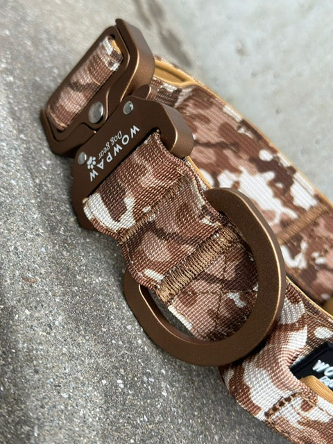 Taktisches Hundehalsband ULTRA LIGHT 3,8cm Braun Camo Edition S