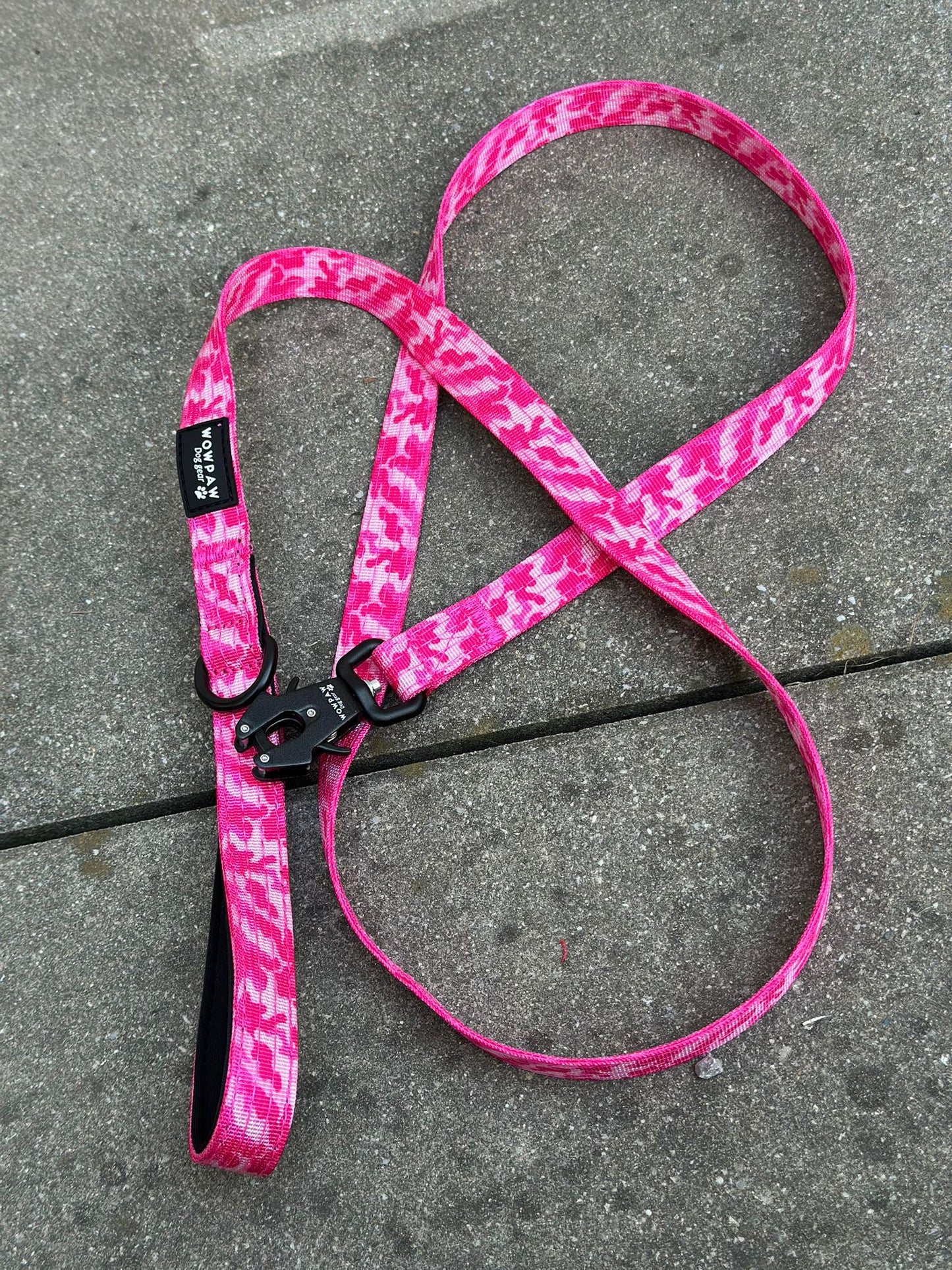 Taktische Hundeleine ULTRA LIGHT XXS Pink Camouflage – 1,5 m mit Mini-Froschkarabiner