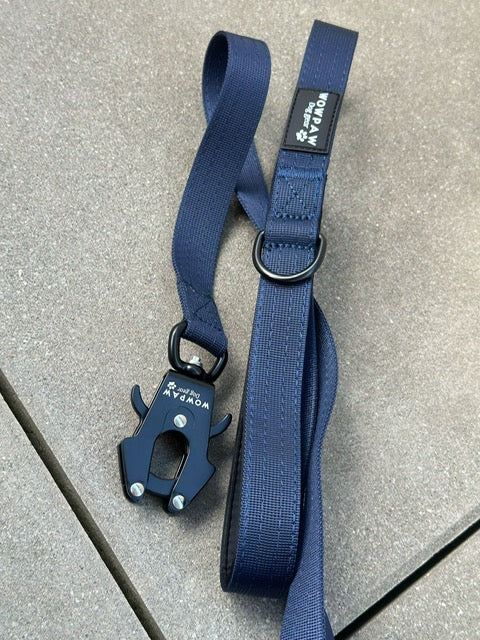 Taktische Hundeleine mit Froschkarabiner Länge 1,5m Navyblau