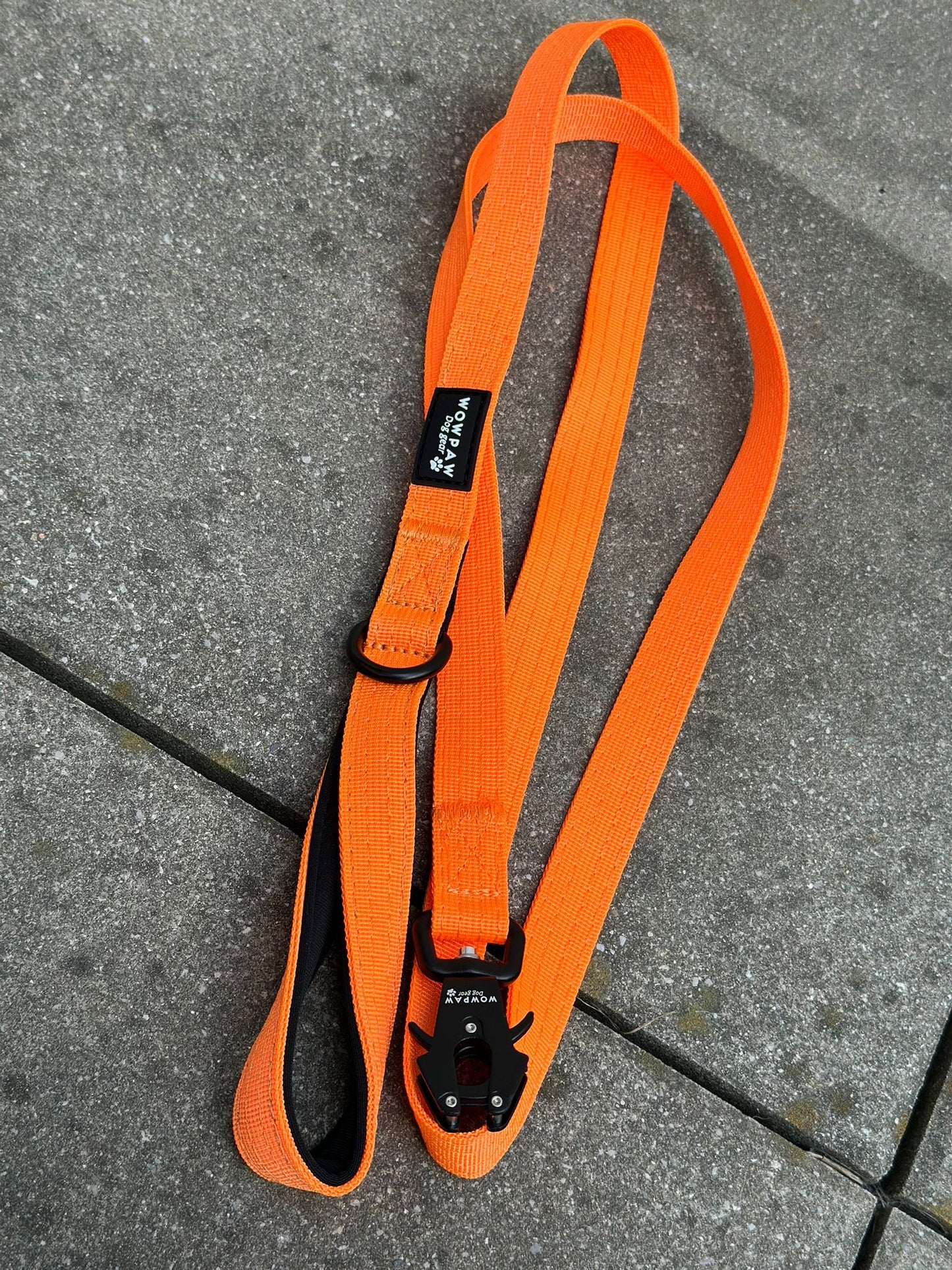 Taktische Hundeleine ULTRA LIGHT SOFTLINE XXS Neonorange – 1,5 m mit Mini-Froschkarabiner