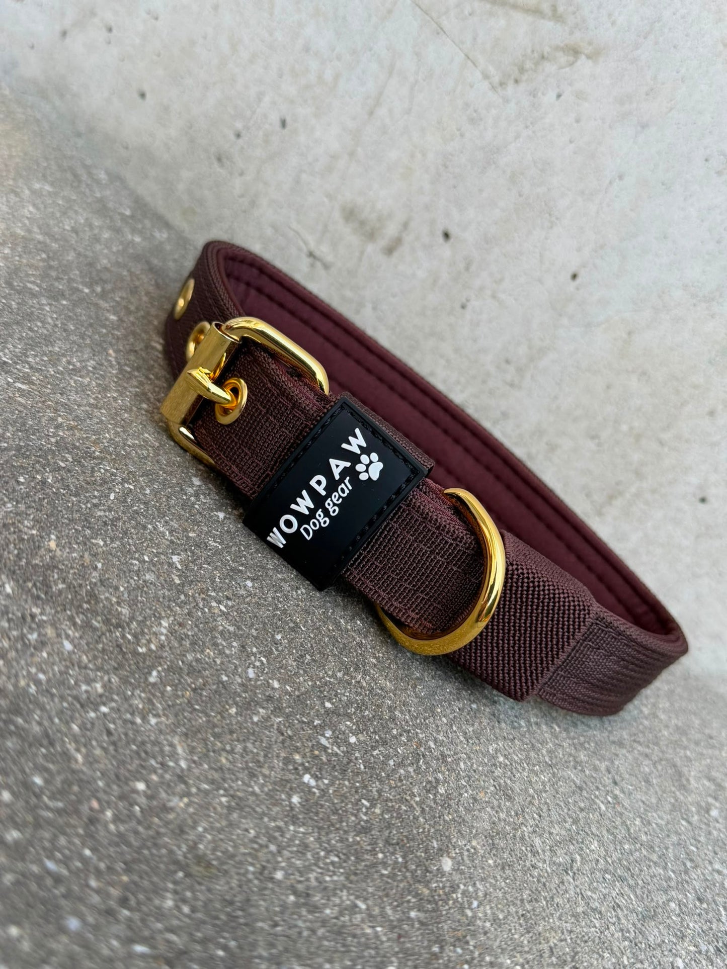 Hochwertiges Basic Hundehalsband Espresso Braun 2,5cm Größe M
