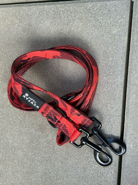 Standard Hundeleine S verstellbar Länge 2m Rot Camouflage