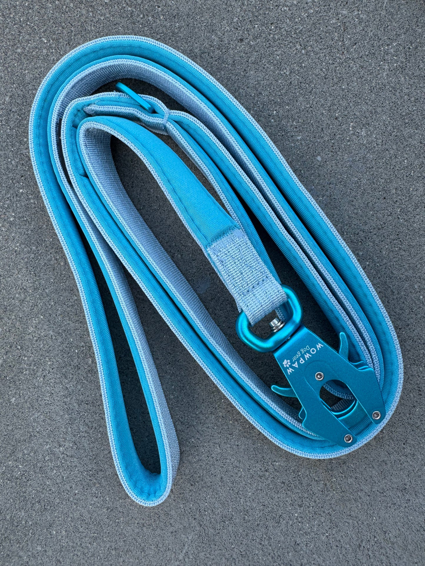 Taktische Hundeleine ULTRA LIGHT Light Blue Edition, Länge 1,8m mit Medium-Froschkarabiner