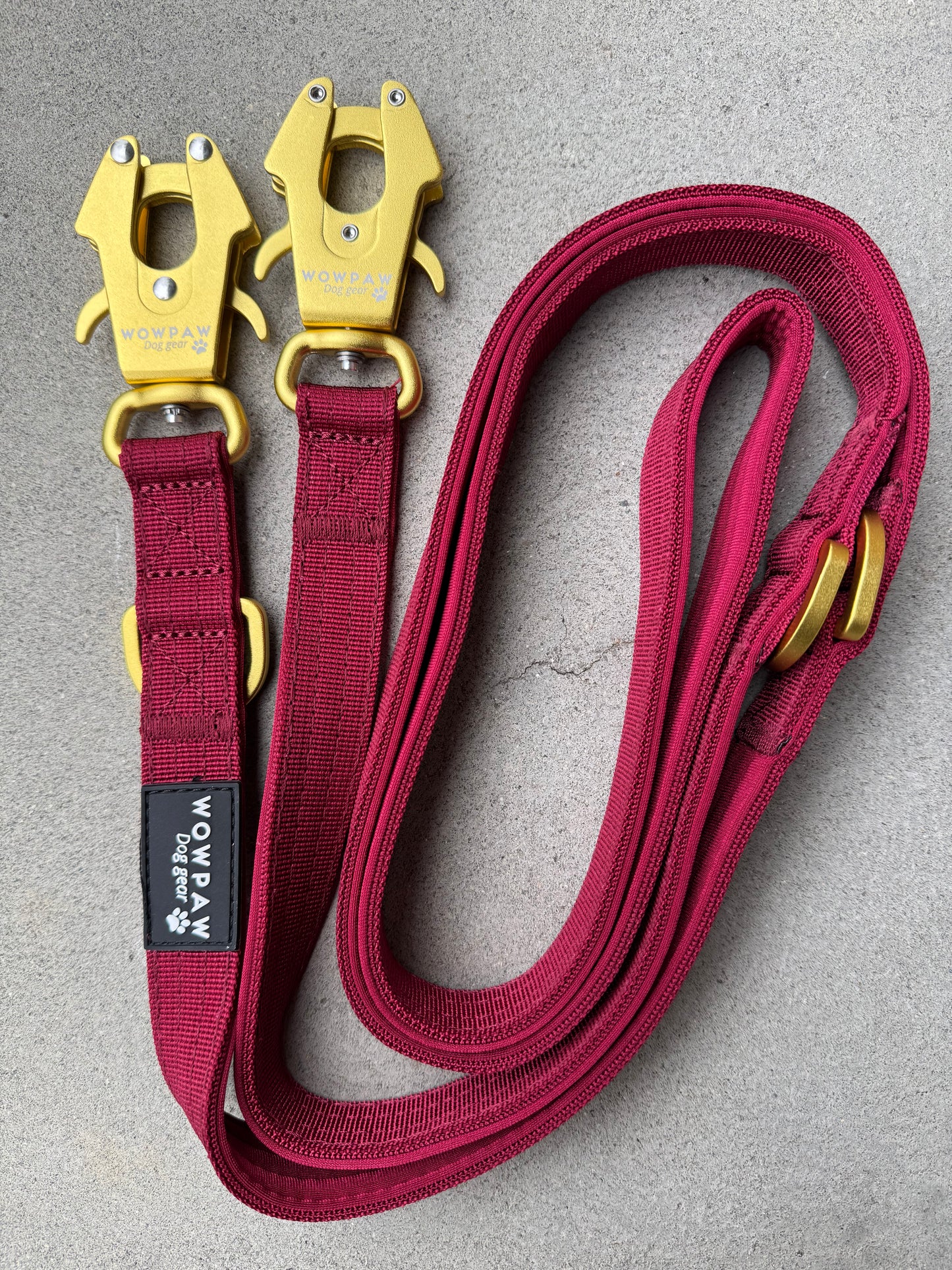 Taktische Hundeleine ULTRA LIGHT Burgund Edition Länge 2m, verstellbar