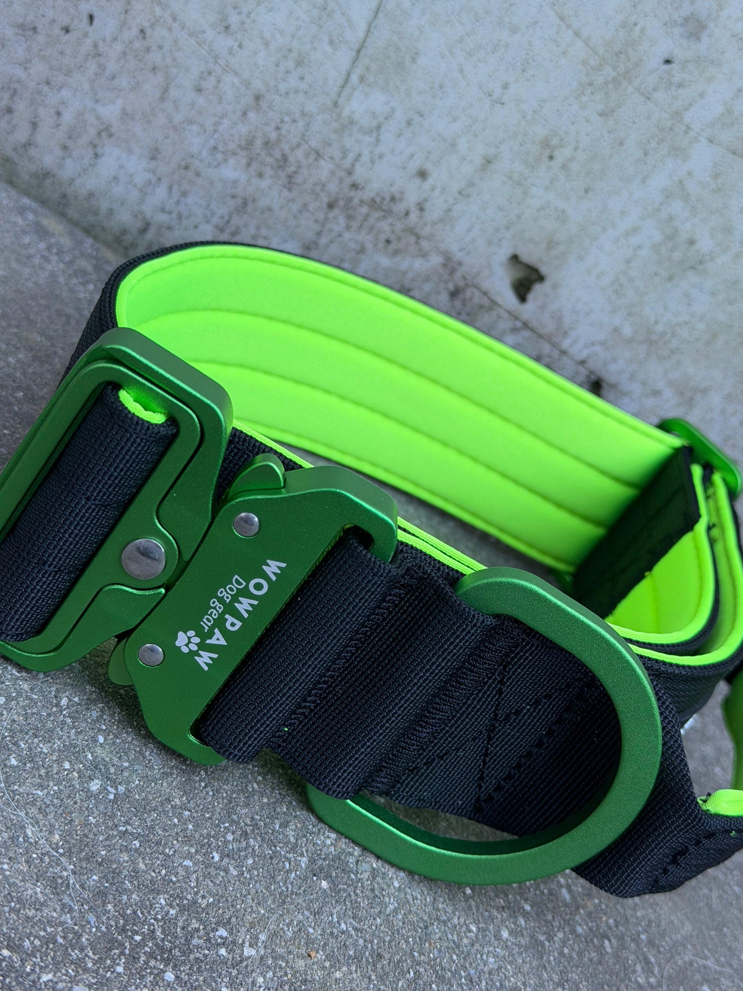 Taktisches Hundehalsband ULTRA LIGHT 5cm Black&Green Edition S