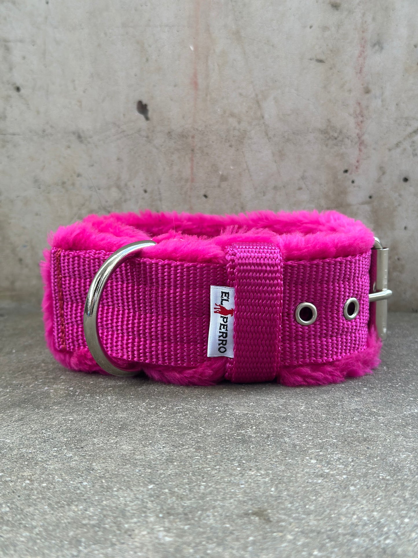 Collare Elperro Per Il Comfort 43-59cm | 5 cm di larghezza | Rosa | Ricamato