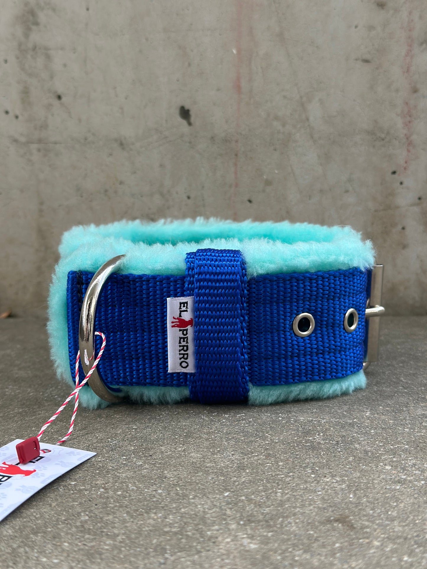 Collare Elperro Per Il Comfort 37-45cm | 5 cm di larghezza | Menta | Ricamato