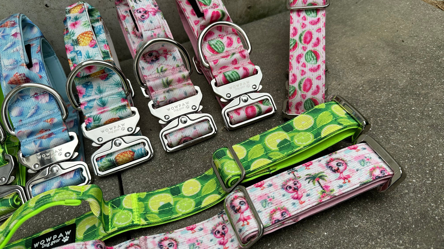 Hochwertiges taktisches Hundehalsband FLAMINGOS LIMITIERT Größe S Breite 3,8cm