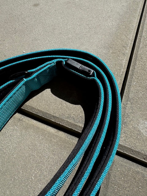 Guinzaglio tattico per cani con moschettone a rana, girevole a 360°, lunghezza 1,8 m, blu reale