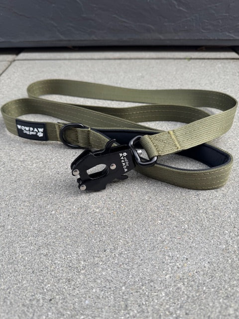 Taktische Hundeleine SOFTLINE mit Froschkarabiner Länge 1,5m Army Green