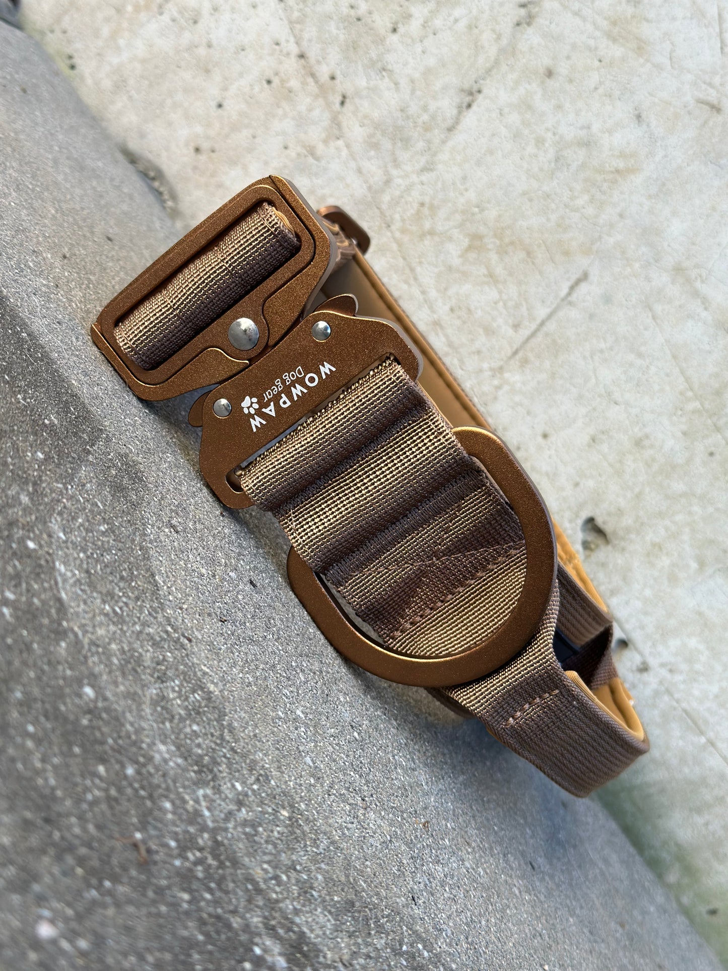 Wysokiej jakości taktyczna obroża dla psa 5cm ULTRA JASNY BRĄZ Rozmiar L