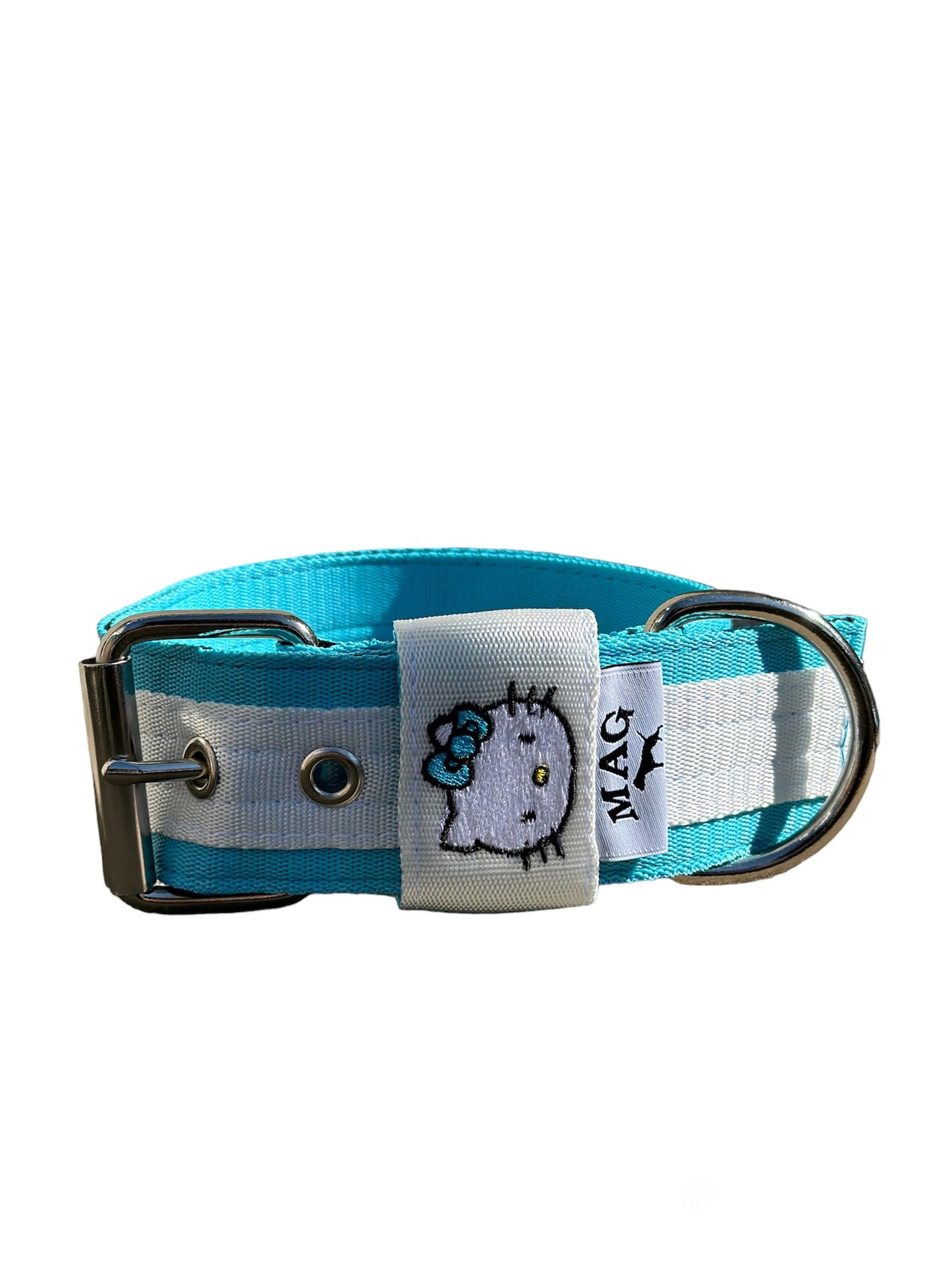 MAG Web Hundehalsband Hello Cat Blau