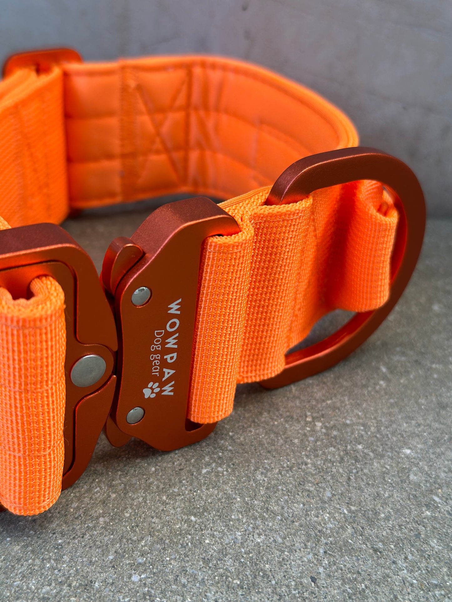 Wysokiej jakości taktyczna obroża dla psa 5cm ULTRA LIGHT Neon Orange Edition rozmiar M