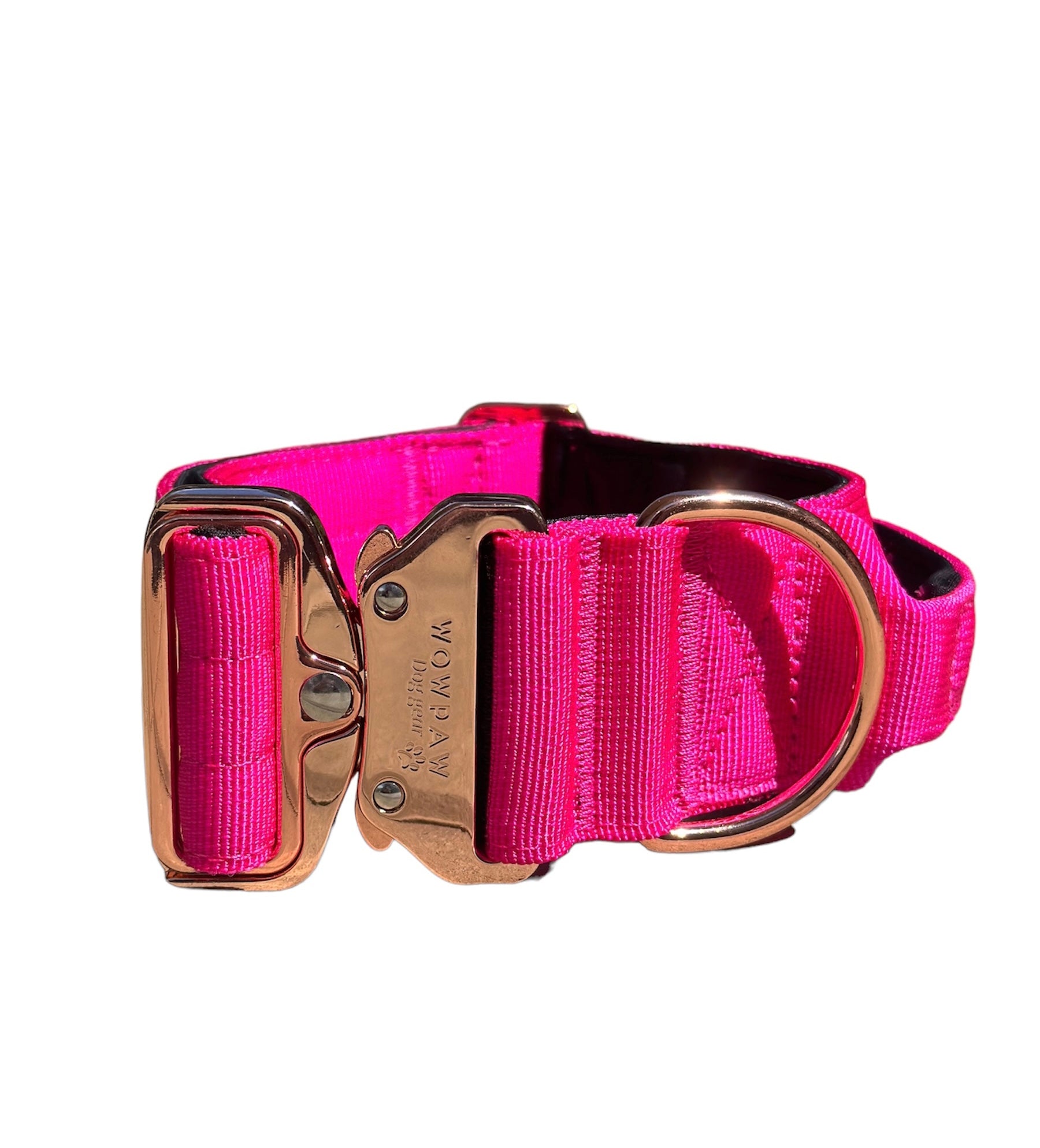 Hochwertiges taktisches Hundehalsband mit Griff Magenta X Rosegold Gr