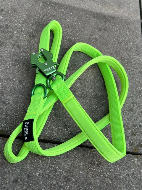 Smycz taktyczna dla psa ULTRA LIGHT Neon Green Edition, długość 1,5m XS
