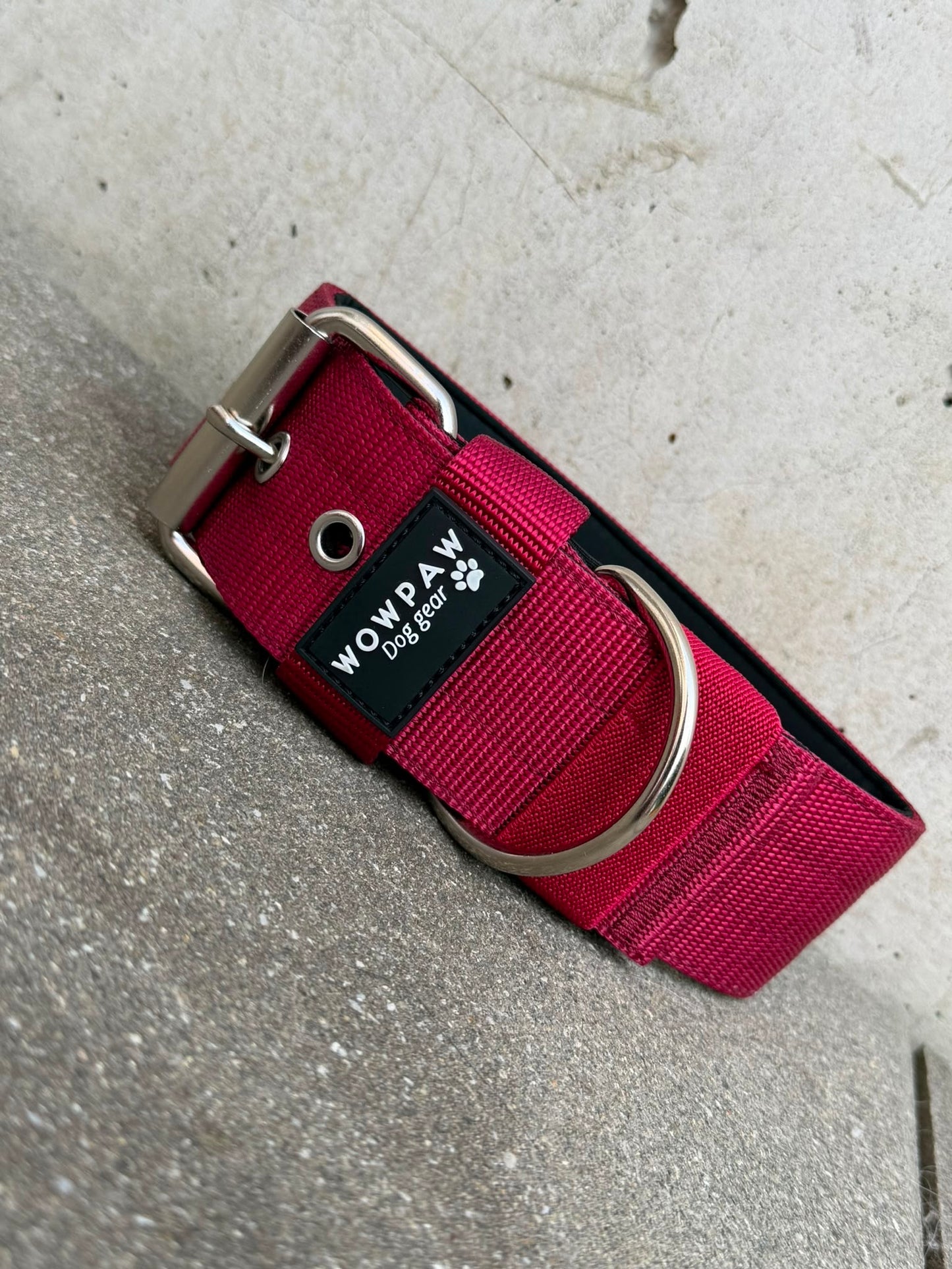 Hochwertiges Basic Hundehalsband Burgund Edition 5cm Größe S