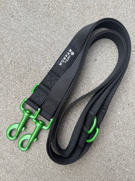 Standard Hundeleine S verstellbar Länge 2m Black&Green Edition