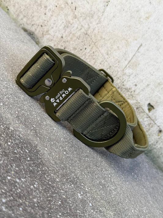 Taktisches Hundehalsband 3,8cm ULTRA LIGHT Army Green Edition Größe S