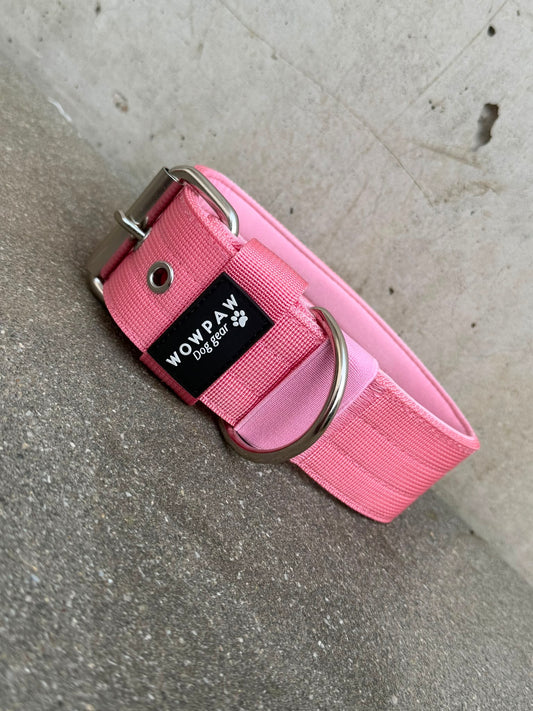 Hochwertiges Basic Hundehalsband Rosa Edition 5cm Größe S