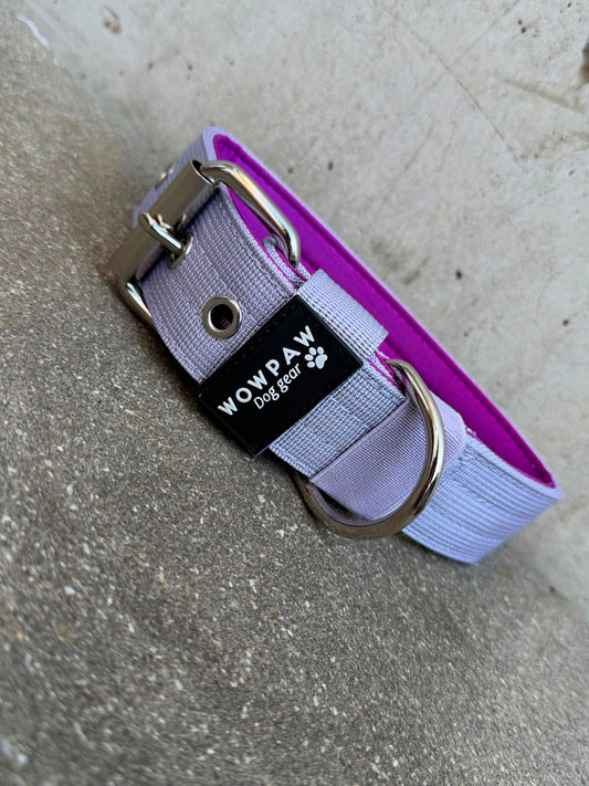 Hochwertiges Basic Hundehalsband Flieder Edition 3,8cm Größe S