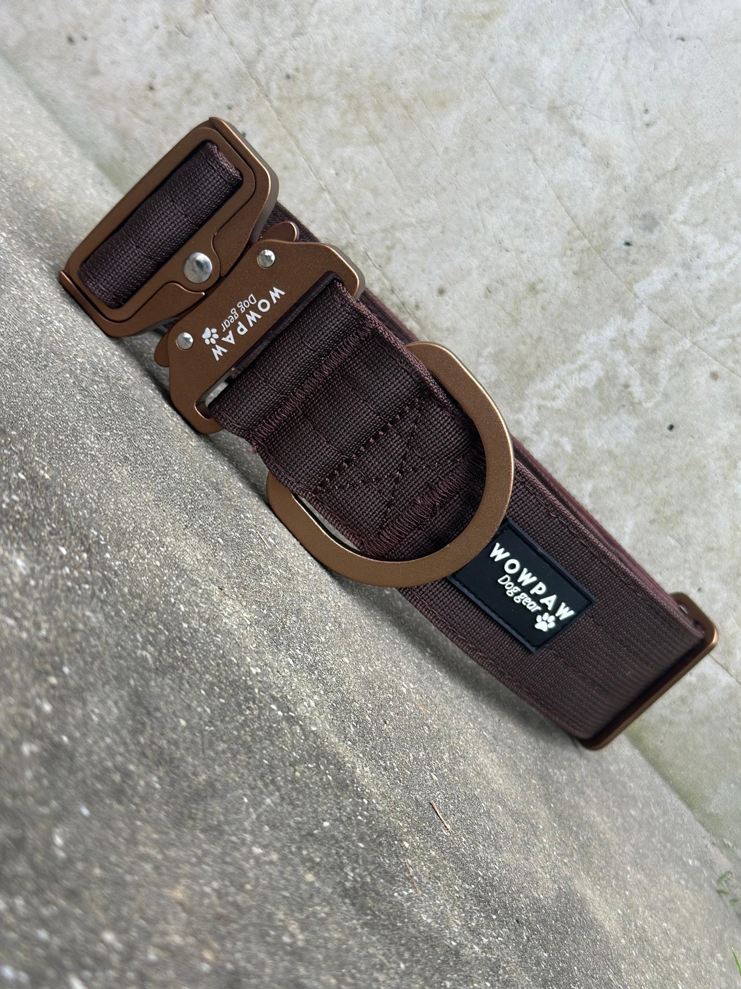 Taktisches Hundehalsband 5cm ULTRA LIGHT Espresso Braun Edition M ohne Griff
