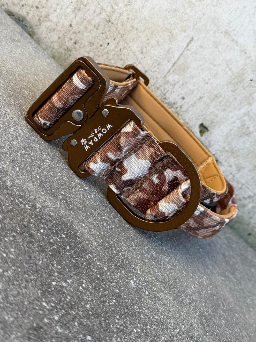 Taktisches Hundehalsband ULTRA LIGHT 5cm Braun Camo Edition L