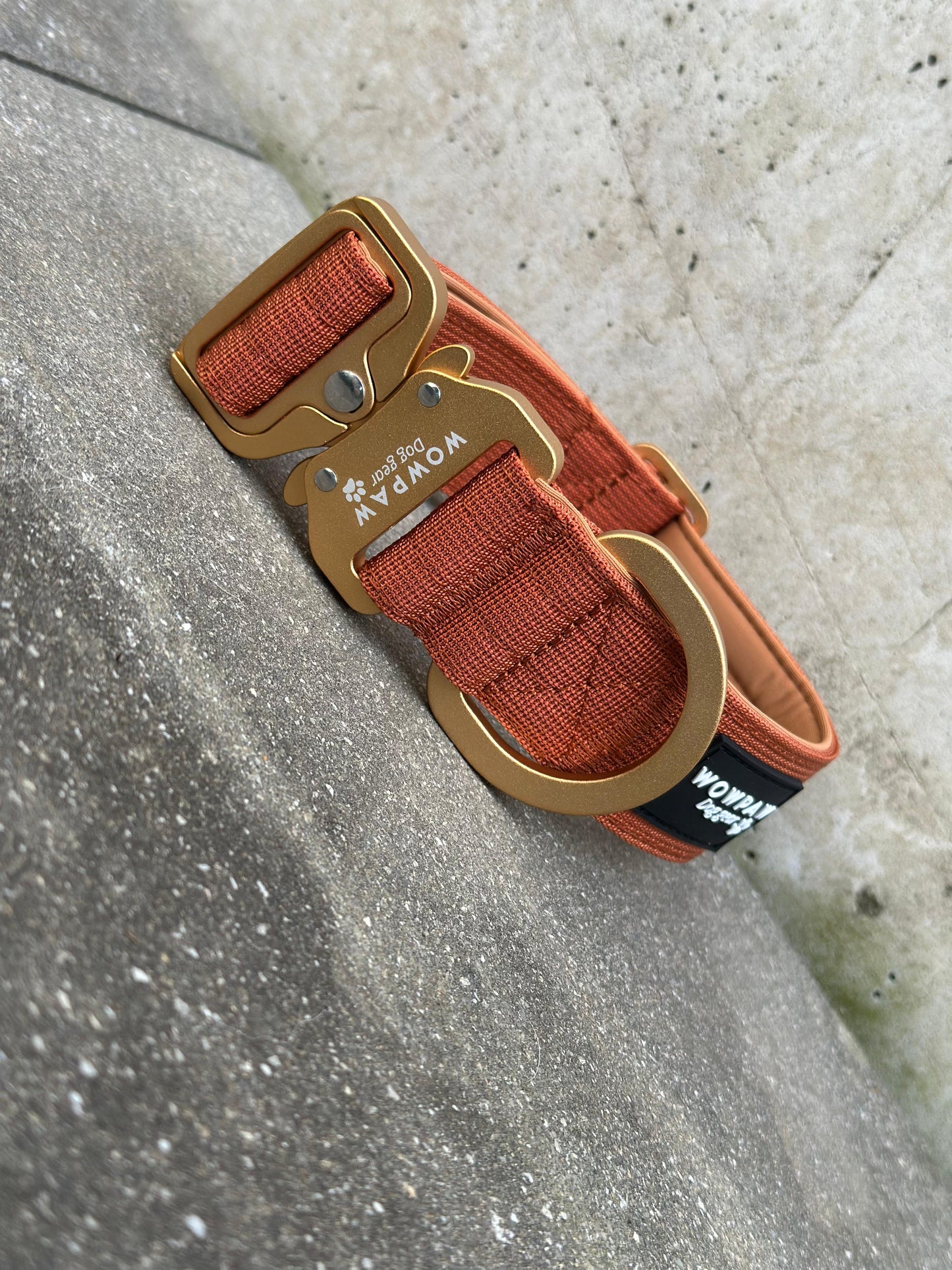 Wysokiej jakości taktyczna obroża dla psa 3,8 cm ULTRA JASNY BRĄZ Rozmiar S