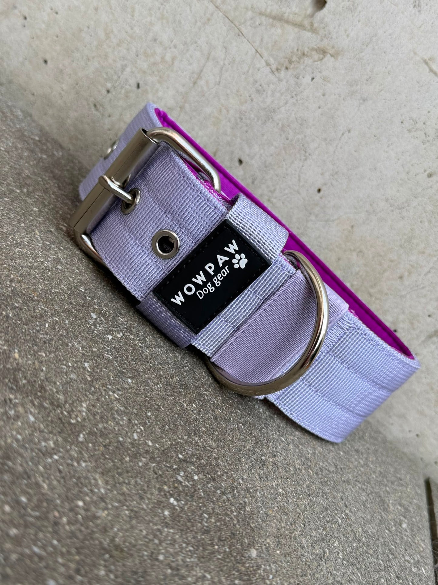 Hochwertiges Basic Hundehalsband Flieder Edition 5cm Größe M