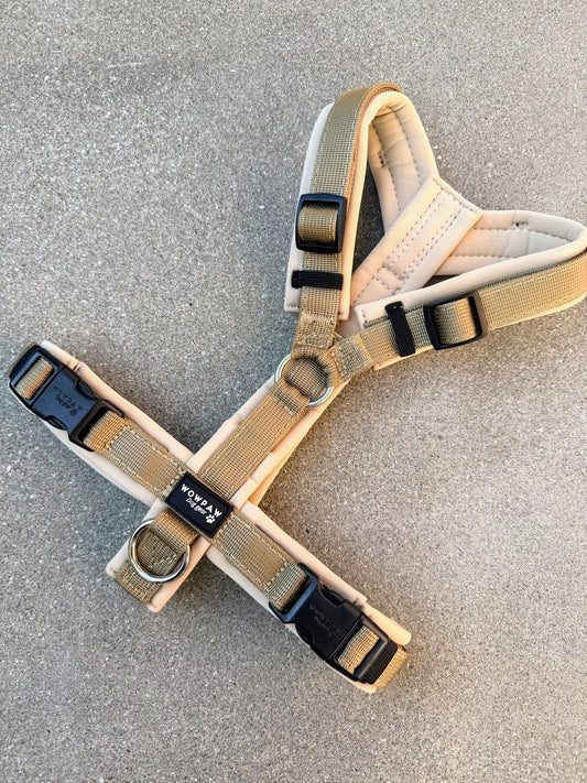 Wysokiej jakości szelki dla psa M Beżowe 