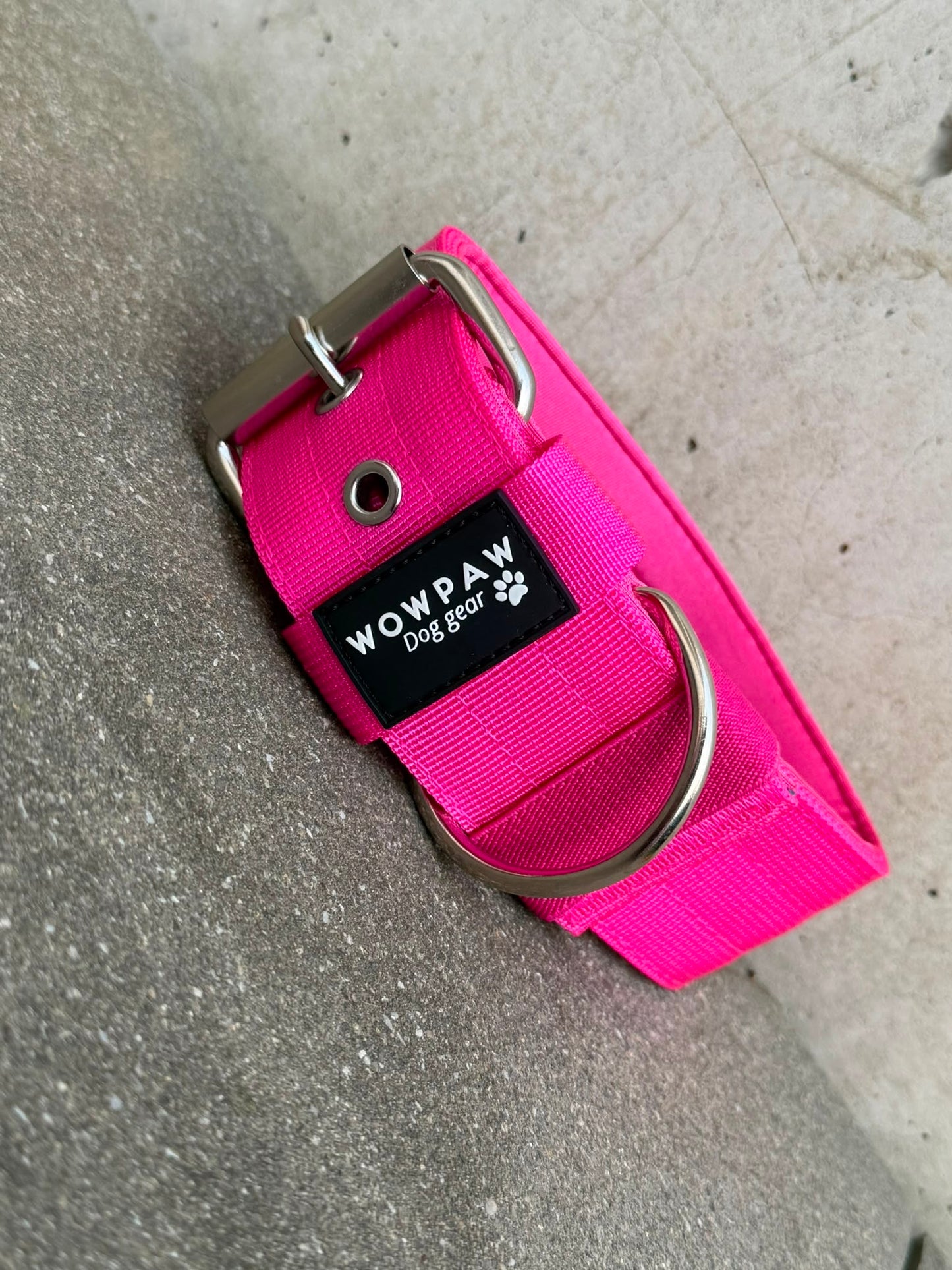 Hochwertiges Basic Hundehalsband Magenta Edition 5cm Größe L