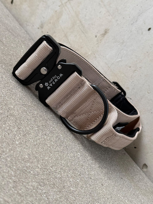 Hochwertiges taktisches Hundehalsband Beige Größe L