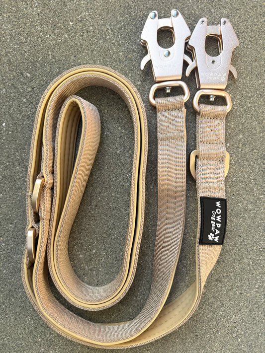 Taktische Hundeleine ULTRA LIGHT Beige Edition Länge 2m, verstellbar