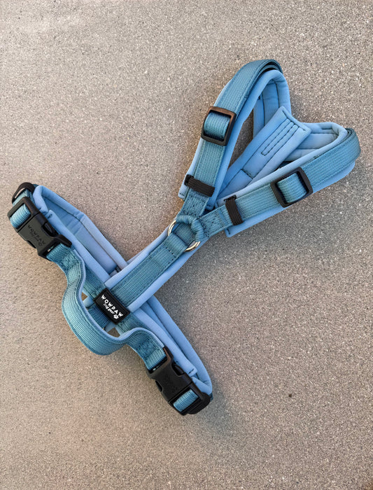 Hochwertiges Hundegeschirr FLOW mit Griff Ocean Blue Edition