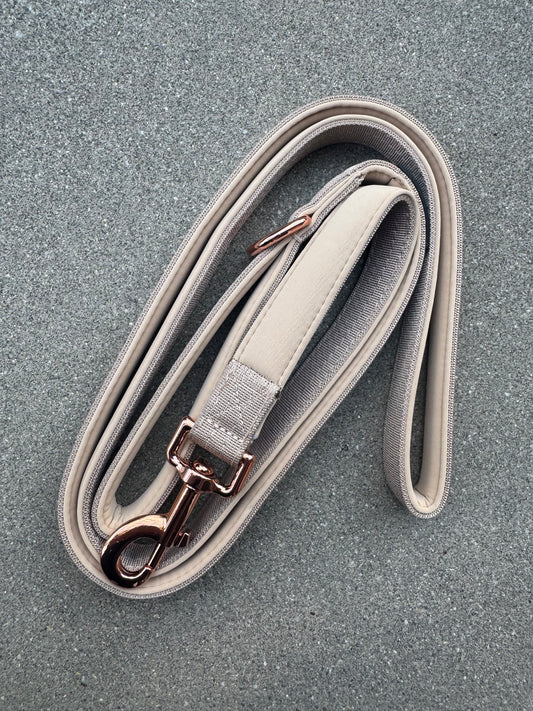 Basic Hundeleine Beige-Roségold Edition 1,8m