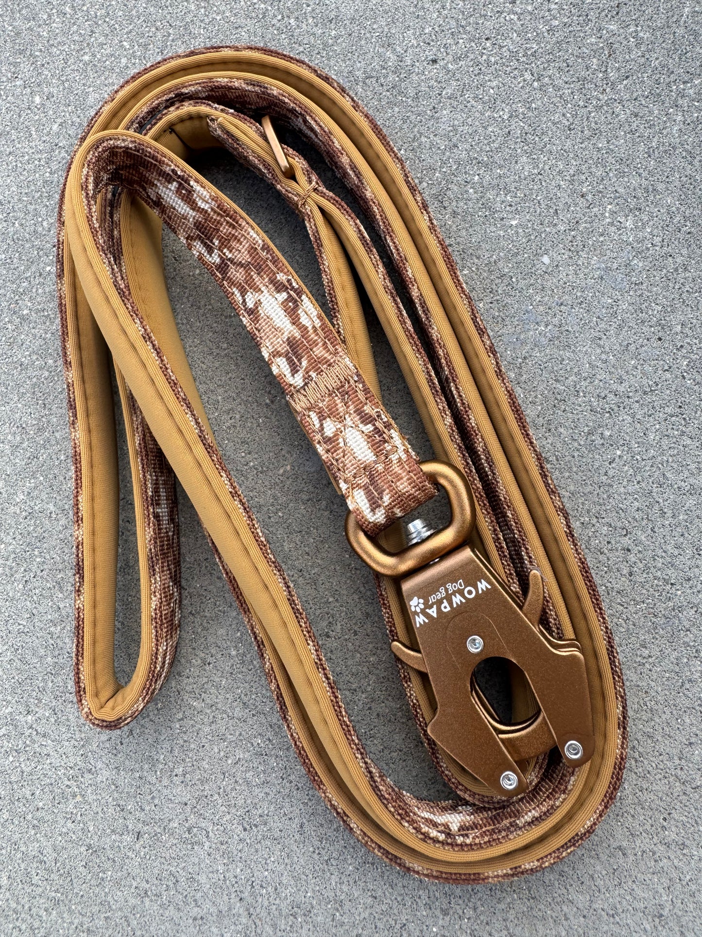 Taktische Hundeleine ULTRA LIGHT Light Braun Camo Edition, Länge 1,8m mit Medium-Froschkarabiner