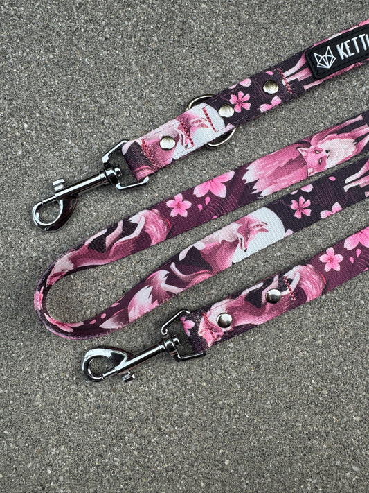 KETTU verstellbare Hundeleine Violet Kitsune