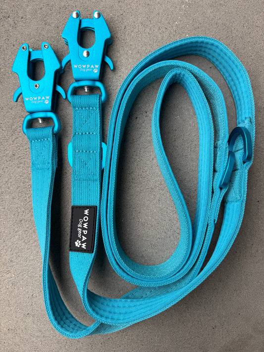 Taktische Hundeleine ULTRA LIGHT Hellblau Edition Länge 2m, verstellbar