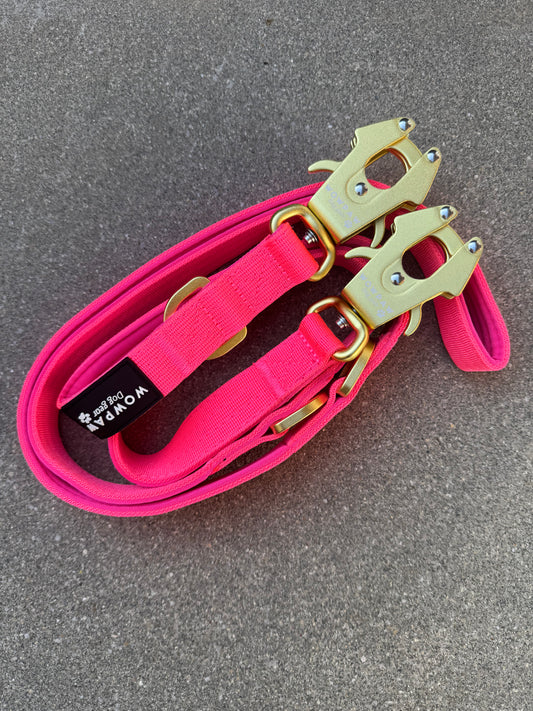 Taktische Hundeleine ULTRA LIGHT Neonpink Edition, Länge 2m verstellbar