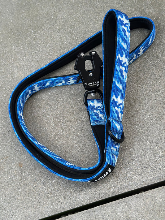 Taktische Hundeleine ULTRA LIGHT Blau-Camouflage, Länge 1,2m XS