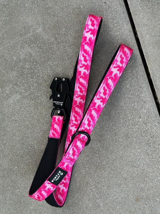 Taktische Hundeleine ULTRA LIGHT Pink-Camouflage, Länge 1,2m XS