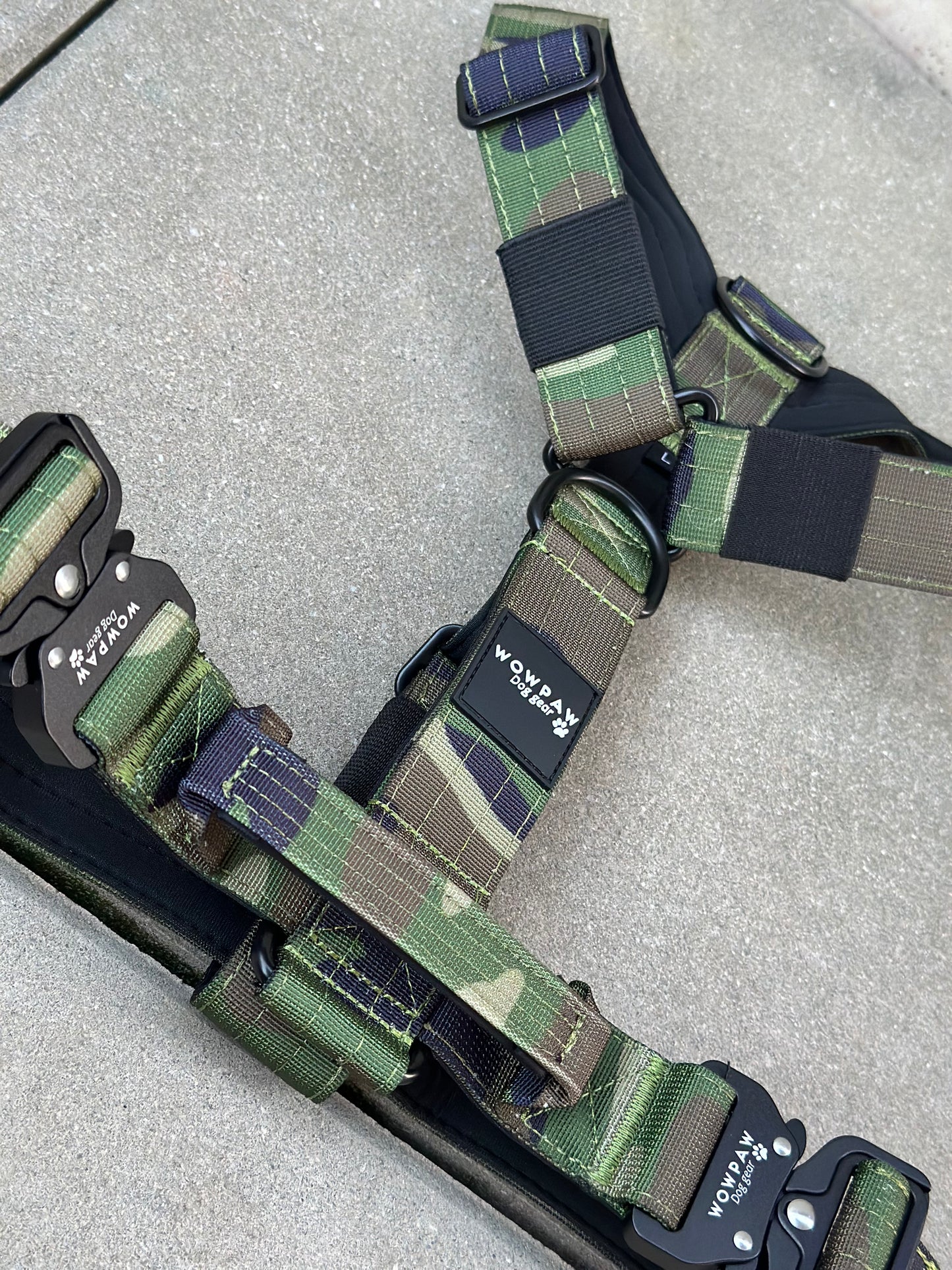 Wysokiej jakości szelki dla psa S Army Green Camouflage 