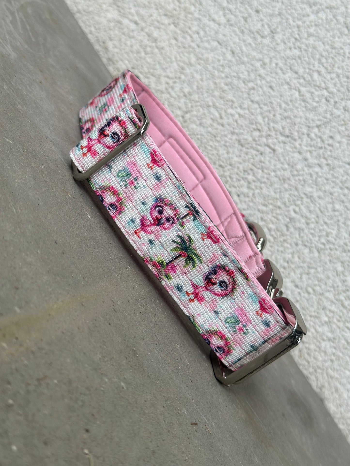 Hochwertiges taktisches Hundehalsband FLAMINGOS LIMITIERT Größe S Breite 3,8cm