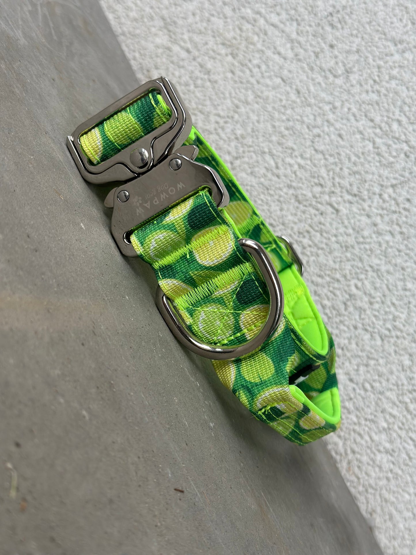 Hochwertiges taktisches Hundehalsband ZITRONEN LIMITIERT Größe M Breite 3,8cm