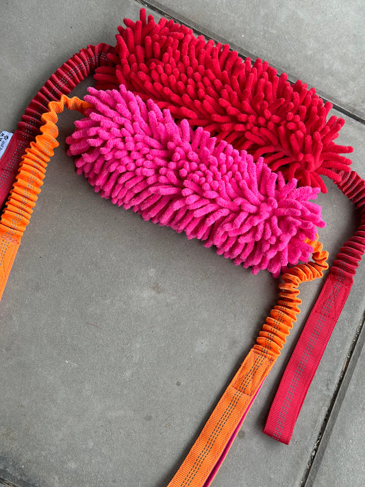 Bungee Zergel mit 2 Handschlaufen Rot und Pink