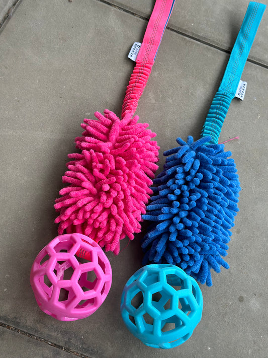 Bungee Zergel mit Ball Pink , Blau & Orange