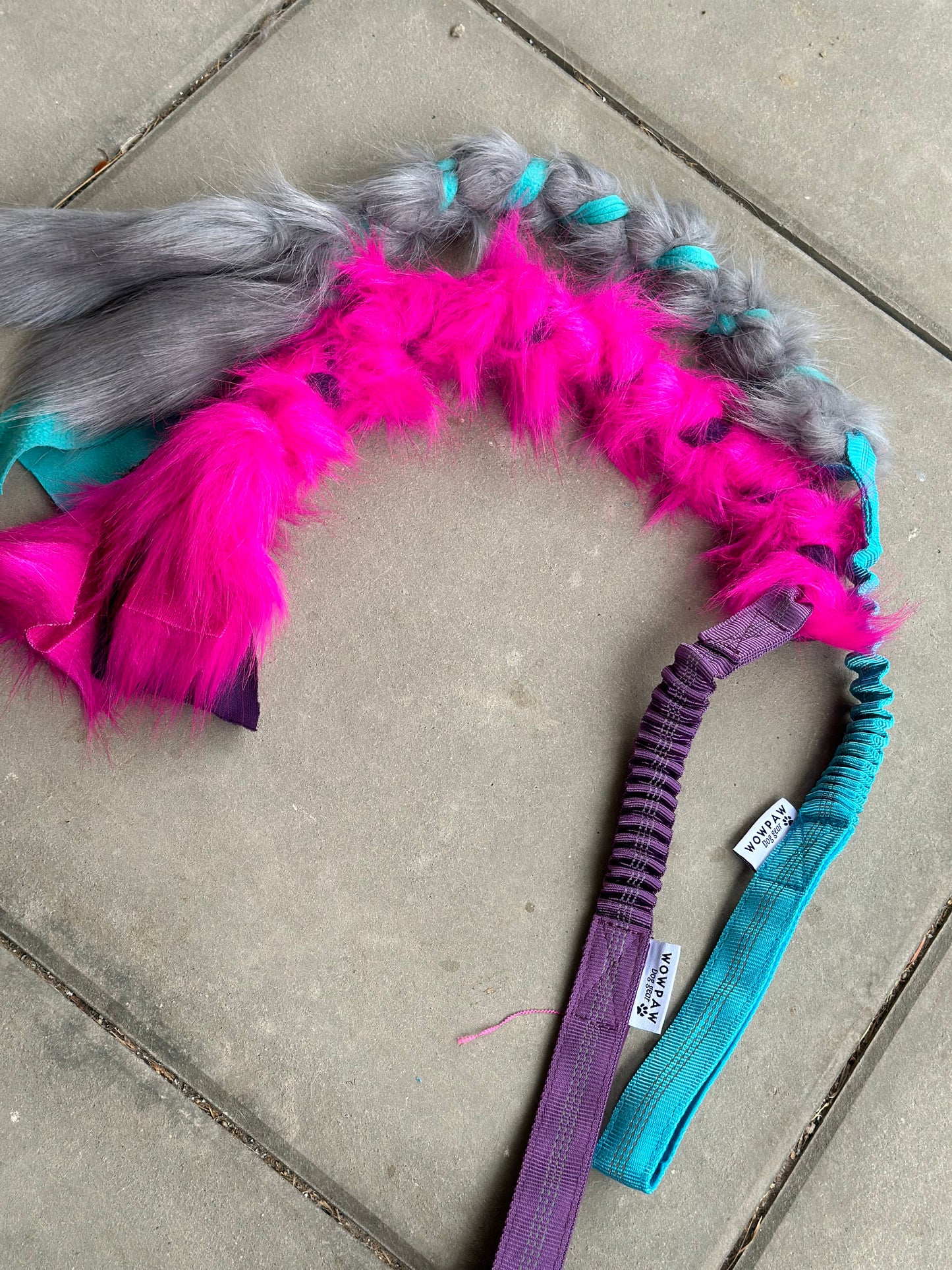 Bungee Zergel geflochten Pink und Blau & Orange