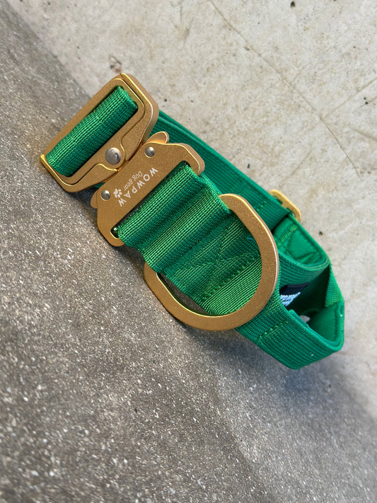 Hochwertiges taktisches Hundehalsband 5cm ULTRA LIGHT GRÜN Edition Größe S