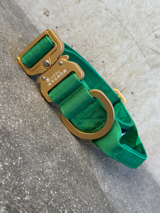 Hochwertiges taktisches Hundehalsband 3,8cm ULTRA LIGHT GRÜN Edition Größe M