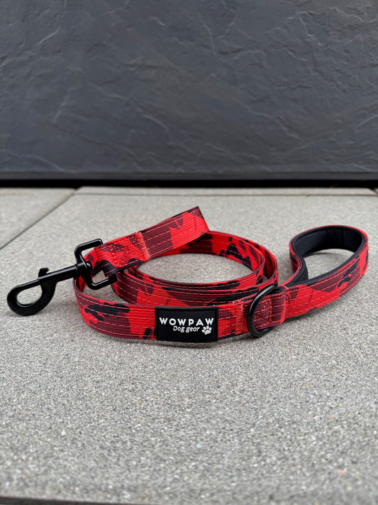 Standard Hundeleine M Länge 1,5m Rot Camouflage