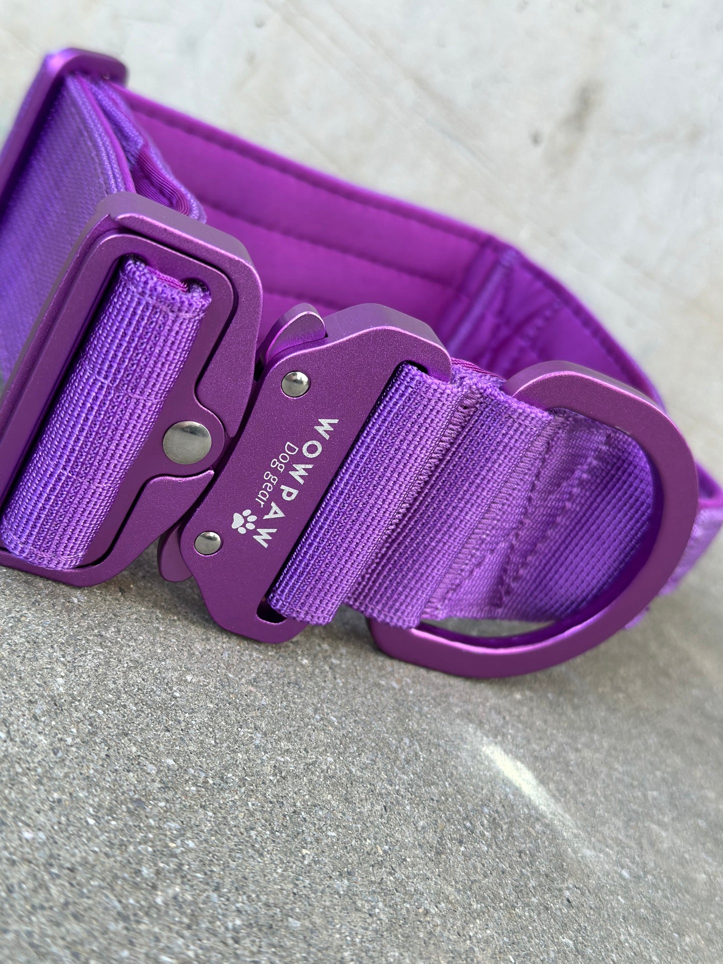 Wysokiej jakości taktyczna obroża dla psa 5cm ULTRA LIGHT Purple Edition rozmiar S
